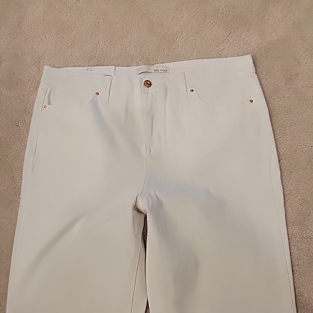 NWT Ella Moss Women's Mid Rise Straight Ankle Jean, White, Size-12 NEW!